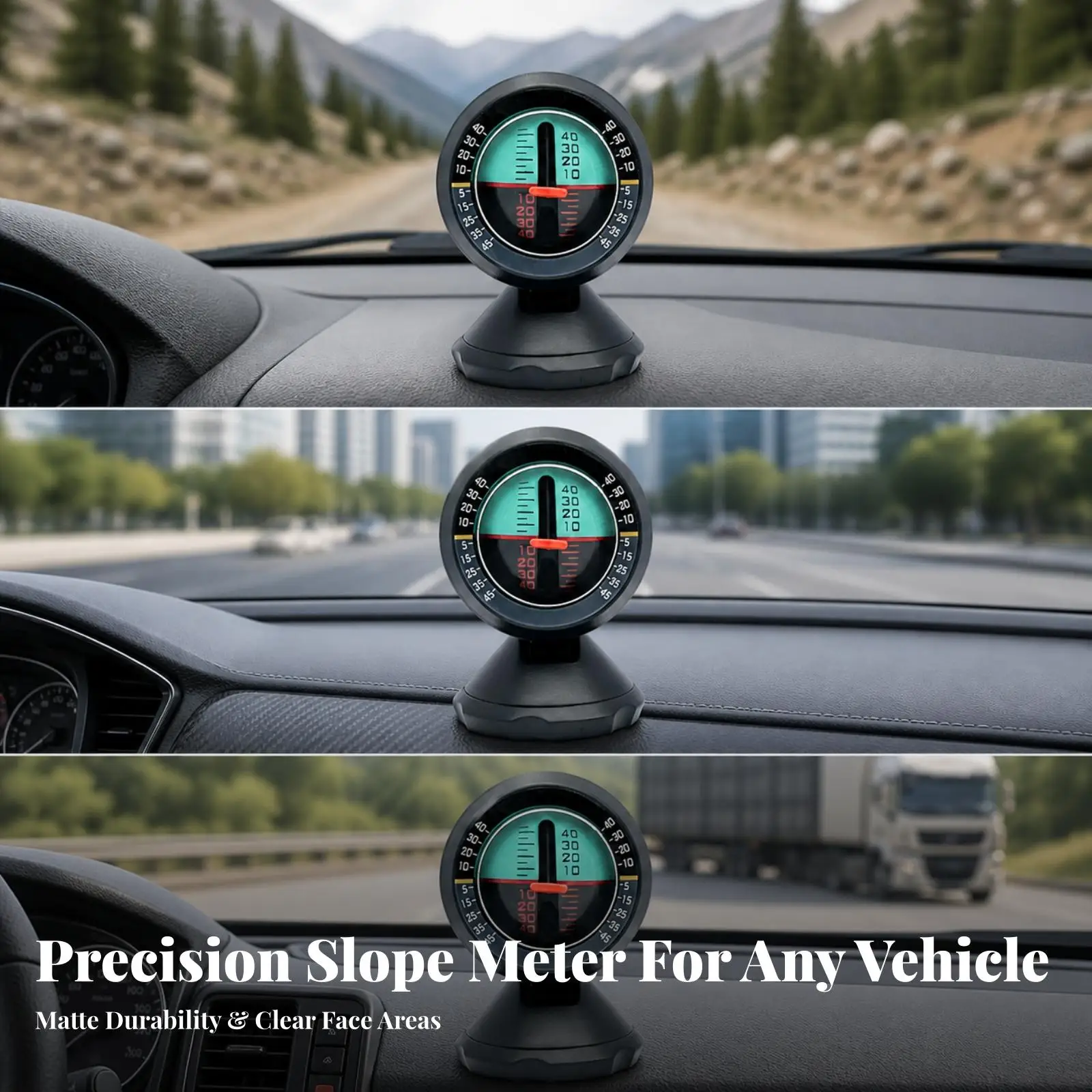 Car Vehicle Inclinometer ABS Plastic Dashboard Mount Tilt Gauge for SUV Truck Off Road Balance Meter Tool