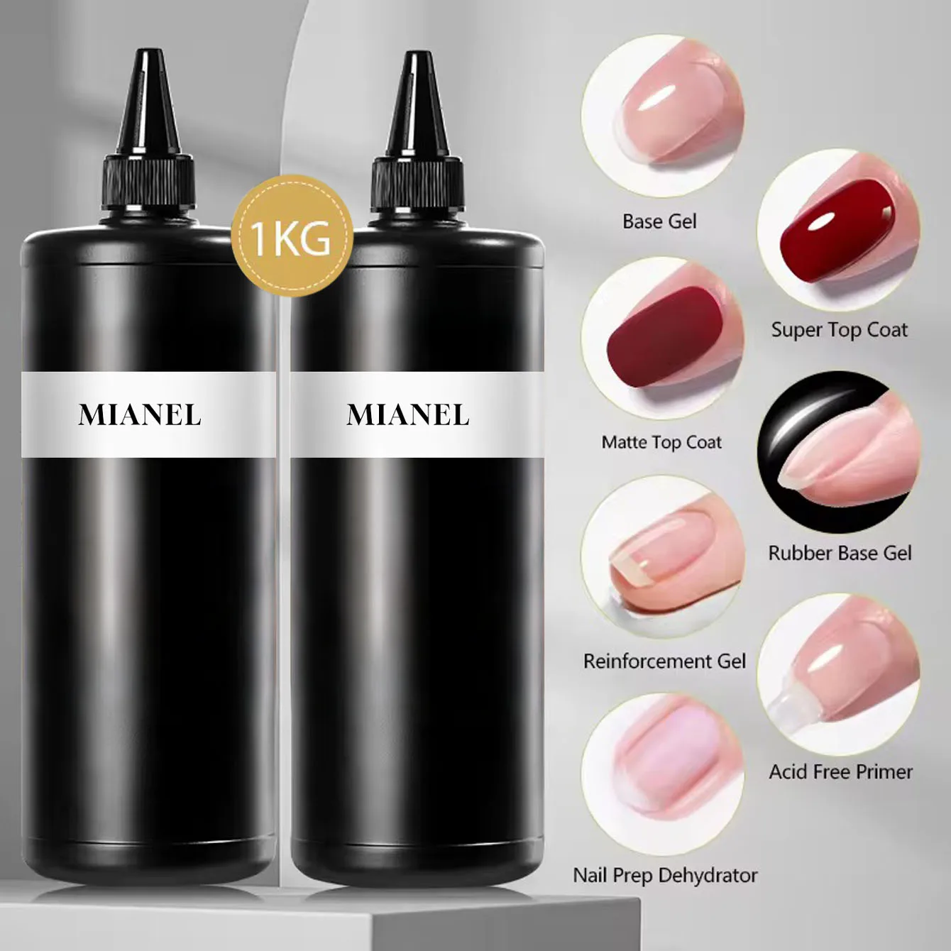 

MIANEL 1000 г 10 в 1, клей для ногтей, гель-лак для ногтей, улучшенный дизайн ногтей, толщина резиновой основы, гель, супер яркое верхнее покрытие