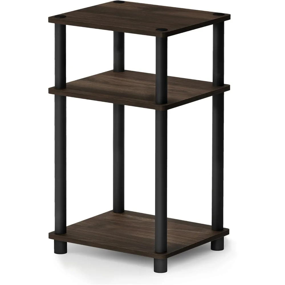 طاولة نهاية Furinno Just 3-Tier Turn-N-Tube / طاولة جانبية / حامل ليلي / طاولة بجانب السرير مع أقطاب بلاستيكية، عبوة واحدة، جوز كولومبيا #5