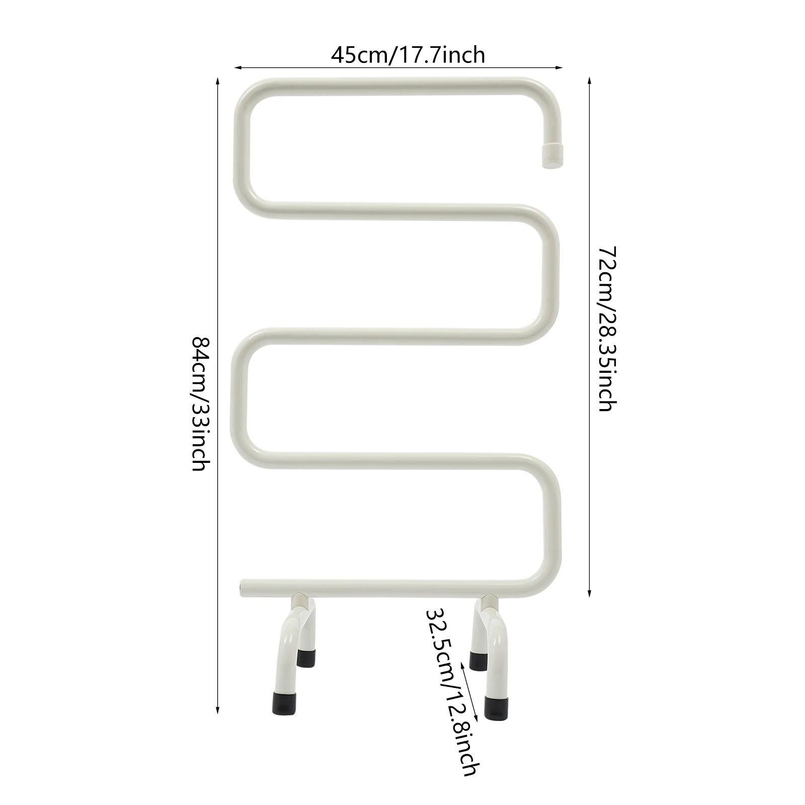 

110V S-Shaped Heated Towel Rack, 201 Stainless Steel Electric Towel Warmer, 66W Towel Warmer 10kg/22.05lbs Load-bearing