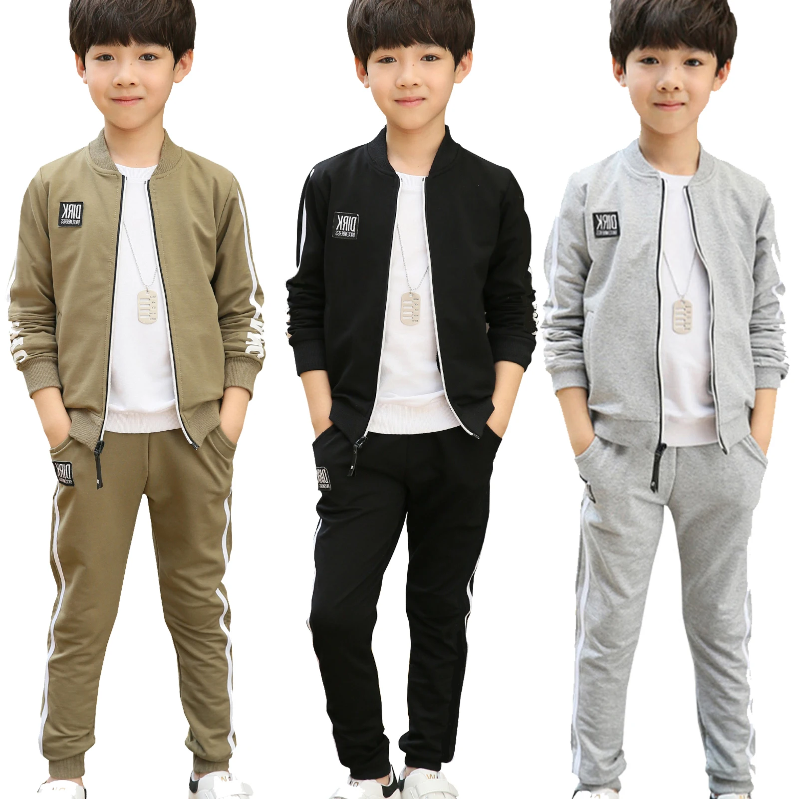 

Детский спортивный костюм, комплект из 2 предметов, куртка на молнии с длинными рукавами для мальчиков, спортивный костюм для подростков, спортивный свитер для отдыха на открытом воздухе