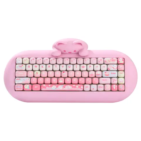 YUNZII Pink Ice Cream MOG Copritasti personalizzati, 138 tasti Dye Sub PBT Set di copritasti con profilo MOG carino per tastiere da gioco meccaniche