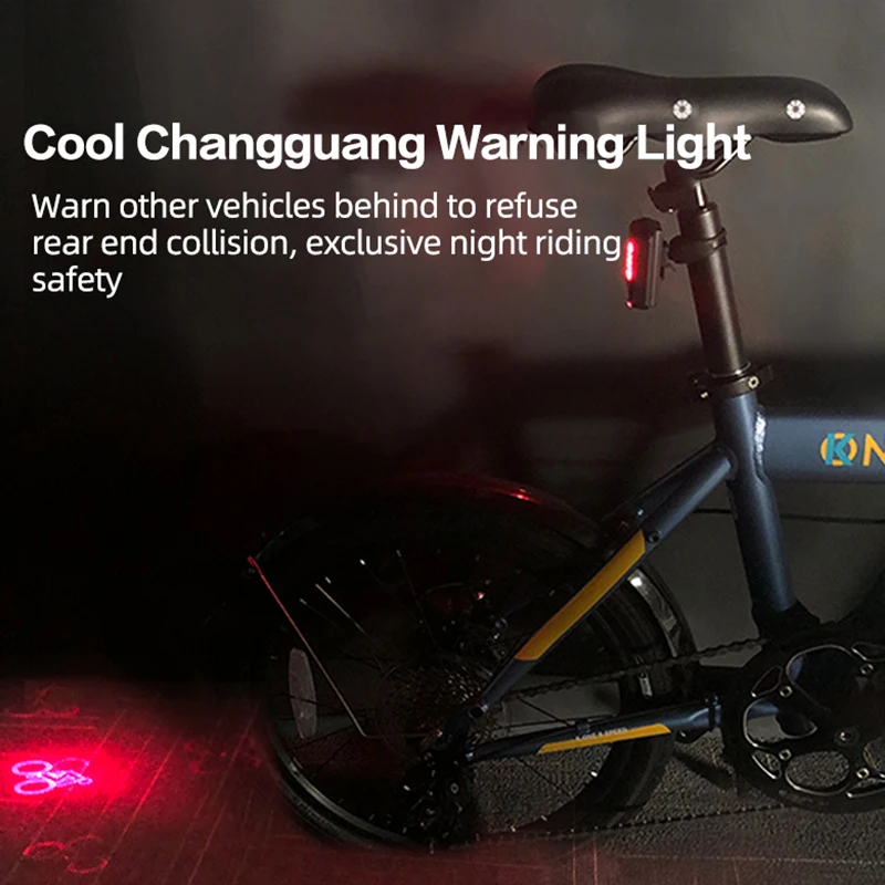 For Dahon Fully Automatic Folding Bicycle Smart Turn Signal MTB Dangerous Warning Light Electric Bike Stop Lamp USB Rechargeable