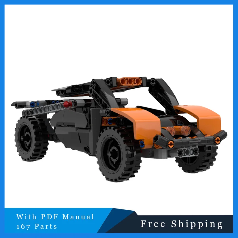167 قطعة الإبداعية البرتقال سرعة السيارة الخارقة وحدات MOC اللبنات نموذج الأطفال التعليم DIY بها بنفسك تجميع مجموعة ألعاب هدية الكريسماس #3