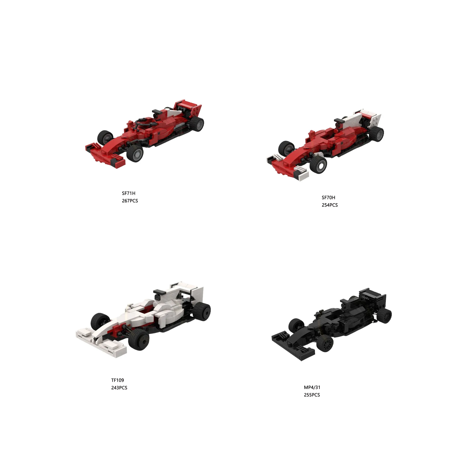 

F1 Speed ​​Champion Series DIY MOC SF70H TF109 MP4/31 Building Blocks Toy Brick Children's Birthday Christmas Gifts With Sticker