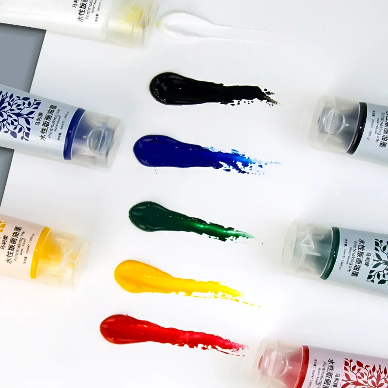 30ml/75ml Water-based Printmaking Ink Washable Easy To Push Not Fade for Print Creation Handmade Design Art Education
