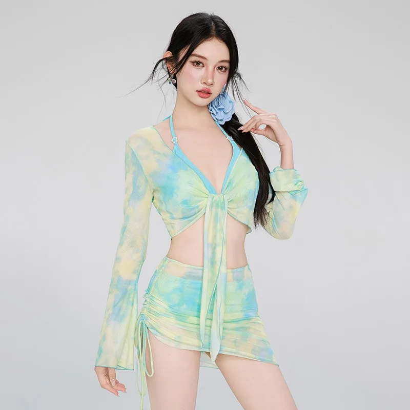 

New High-end and Sexy Pure Desire Bikini Split Body Slimming Water Tone Hot Spring Vacation High-end Beach Swimsuit for Women