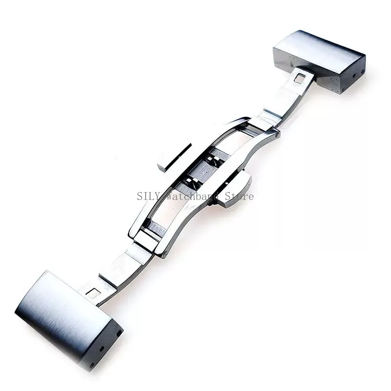 Folding Clasps Solid 316L Stainless Steel Band Strap Watch Buckle Double Press Butterfly Buttons Double Click Button Accessory