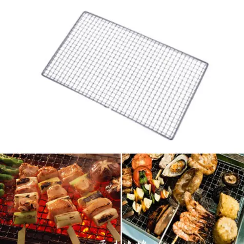 1 PC Multi-Purpose BBQ Net Stainless Steel Grill Grate Grid Wire Mesh Non-Stick Roast Square Racks 3 Sizes