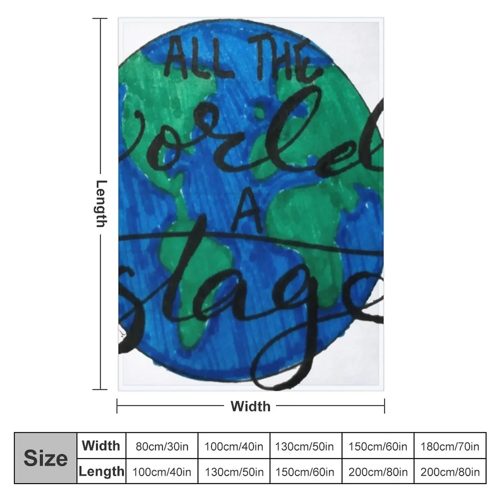 All the world's a stage Throw Blanket Personalized Gift Bed covers Luxury St Multi-Purpose Blankets