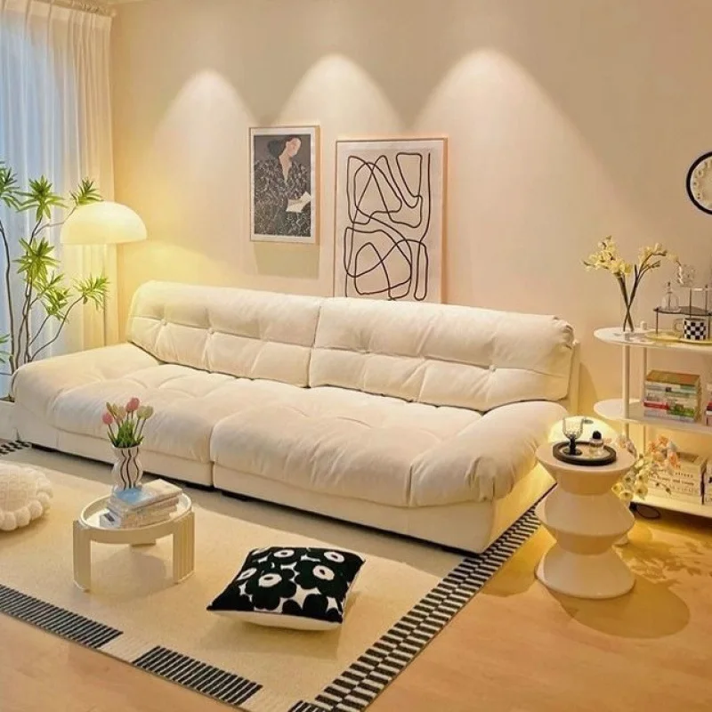 

#Living Room Sofa Simple And Light Luxury Modern Sofa Cream-style Fabric Sofa