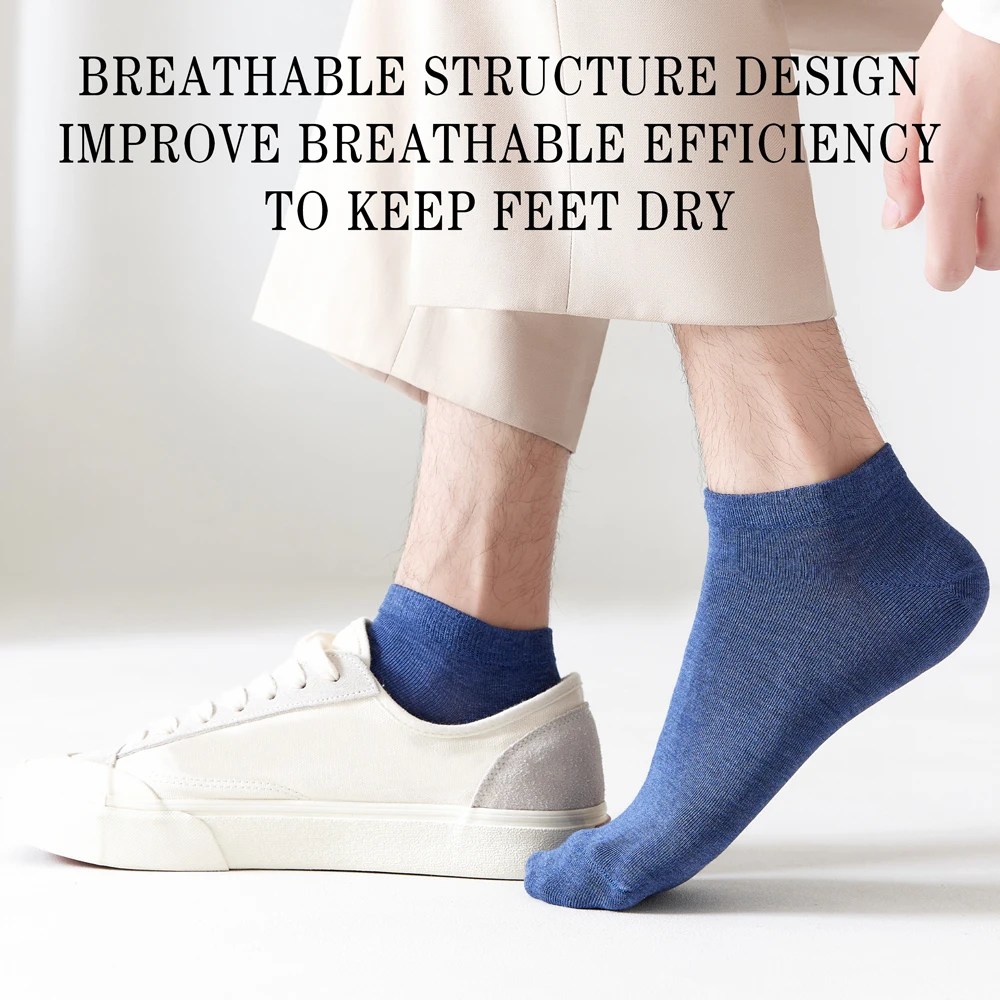 

Men's Bamboo Fiber No Show Socks Summer Thin Breathable Anti Odor Moisture Wicking Low Cut Ankle Socks