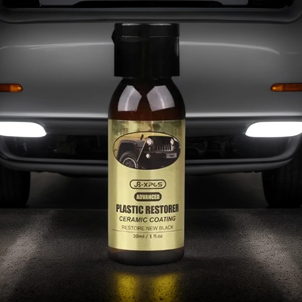Líquido de reparación de plástico cerámico de primera calidad: restaurador hidrofóbico de larga duración para molduras exteriores de automóviles y piezas de goma (restauración de brillo)