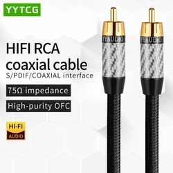 RCA to RCA Male to Male Digital Coaxial Cable Stereo Audio Cable OD7.0 Braided 1M 2M 3m 5m RCA Video Cable for TV Amplifier