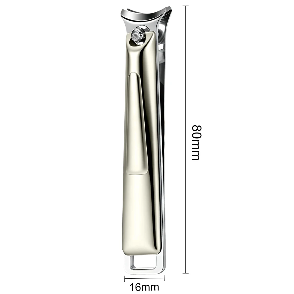 1Pcs Slanted Edge Nail Clippers with Catcher Stainless Steel Ingrown Fingernail Toenail Cutter Trimmer Manicure Tools