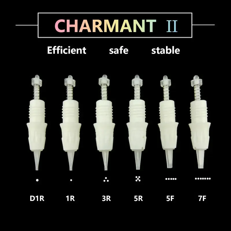 10PCS 1R/D1R/3R/5R/5F/7F Disposable Tattoo Permanent Makeup Needle Tips for Eyebrow lip Cartridge needle apply to CHARMANT 2