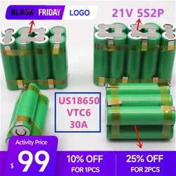 Original 18650 Battery Pack VTC6 3000-6000mAh 2S1P-6S2P High Capacity Customizable Suitable for Screwdriver Welding Battery