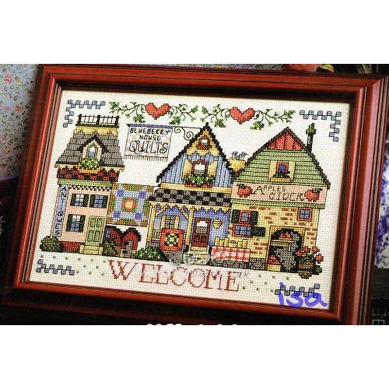 ZZ361 Welcome DIY Craft Stich Cross Stitch Cotton Fabric Needlework Embroidery Crafts Counted Cross-Stitching Kit