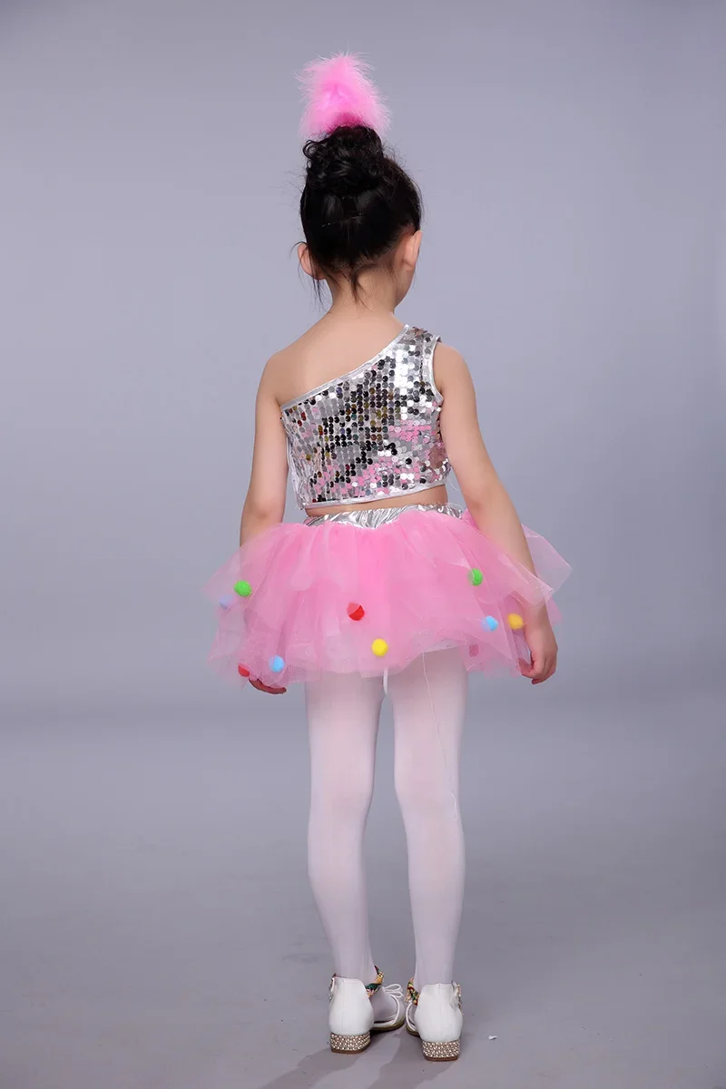 زي أداء رقص الجاز للأطفال ، تنورة منفوخة حديثة ، رقص الباليه ، اللاتينية والجاز ، فتاة وصبي