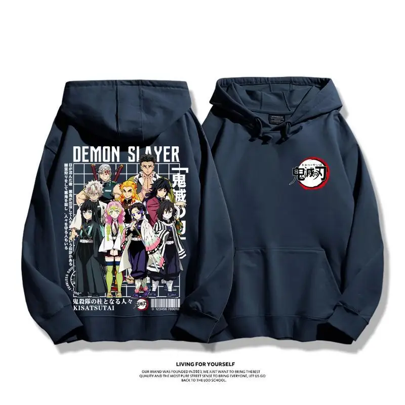 Men's Hoodie Anime Character Printing Peripheral Two Dimensions Winter Fleece Hooded Pullover Men's and Women's Same Sweater