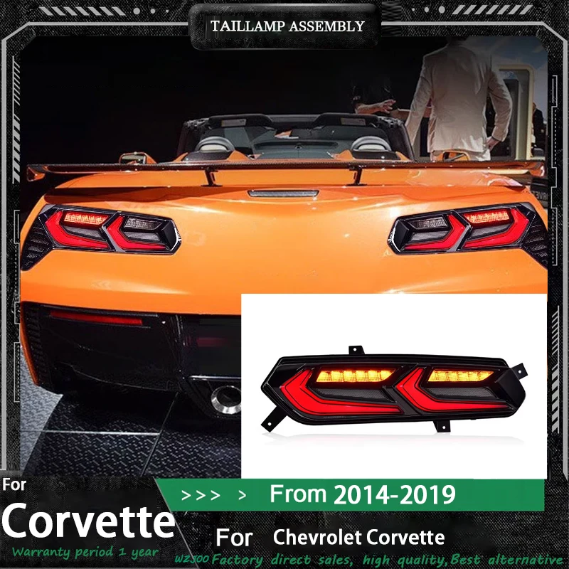 

Задние фонари автомобиля для Chevrolet Corvette C7, светодиодные задние фонари Chevy 2014, 2015, 2016, 2017, 2018-2019, стоп-сигналы заднего хода в сборе