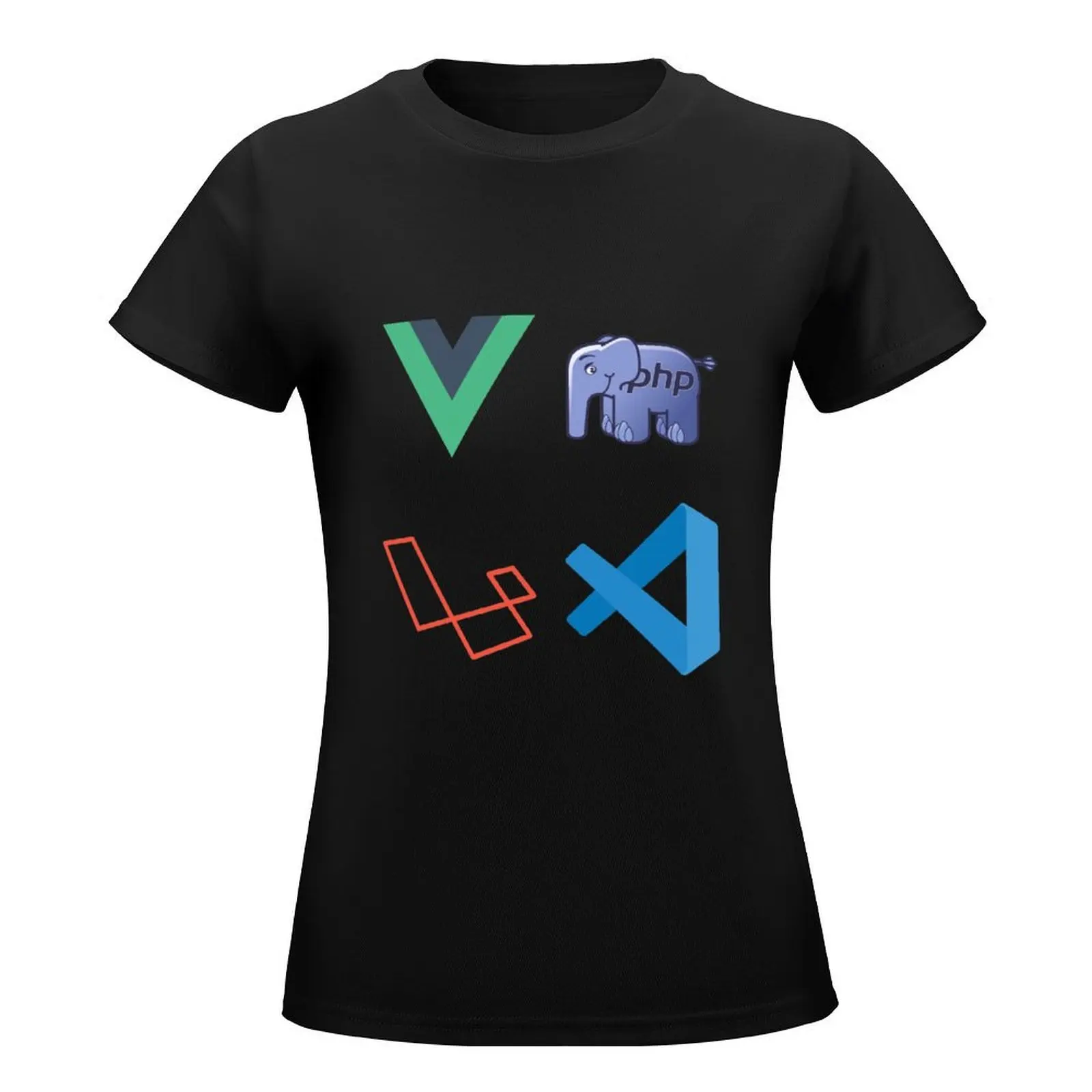 Laravel Vue Application Developer Logo Combo Pack T-Shirt Blouse tees plain western t shirts for Women