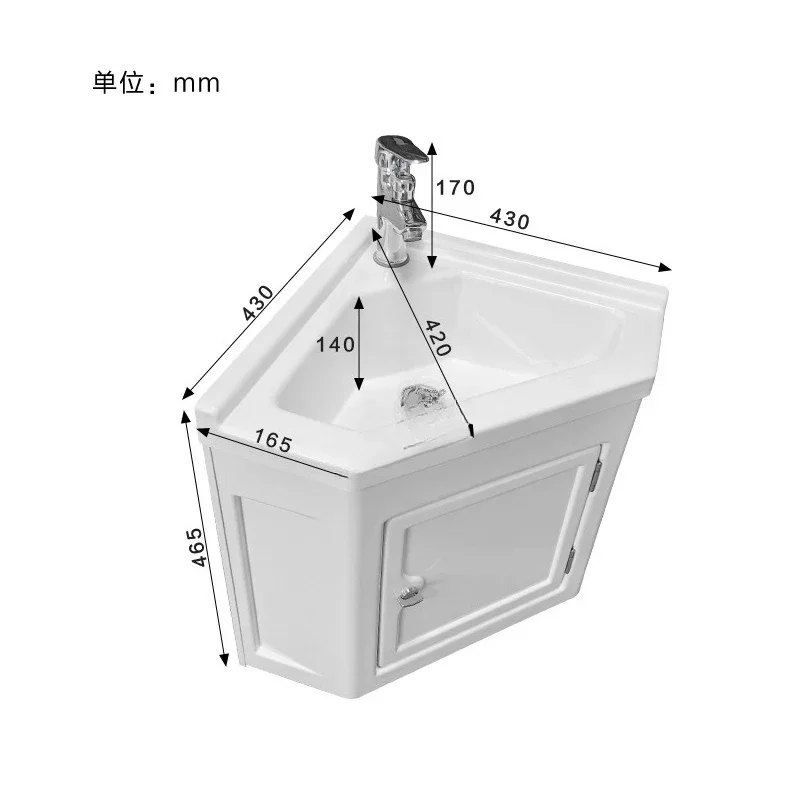RV Accessories RV Bathroom Corner Wash , Shower Washbasin Triangular Basin With Storage Space