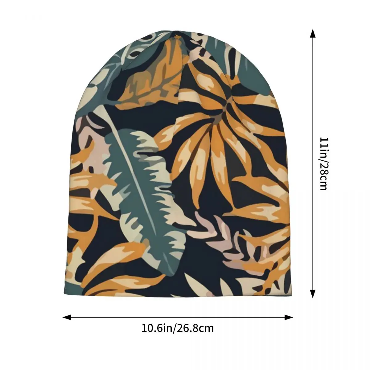 Tropical Plants Beanie Hats Colorful Leaves Bonnet Hats Men Women Street Outdoor Skullies Beanies Winter Printed Warm Caps