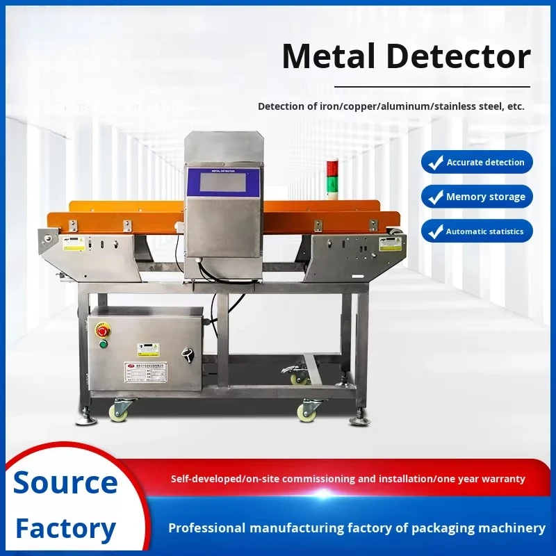 Seafood Food Mooncake Frozen Meat Dumpling Metal Detection Machine Foreign Object Detector PLC Gearbox 1 Year 1 kW 220V