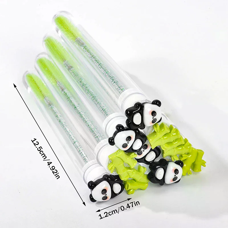 1/2/5Pcs Nette Panda Bambus Wimpern Pinsel Rohre Mit Kristall Lash Mascara Zauberstäbe Augenbraue Kamm Spoolies applikatoren Make-Up-Tools