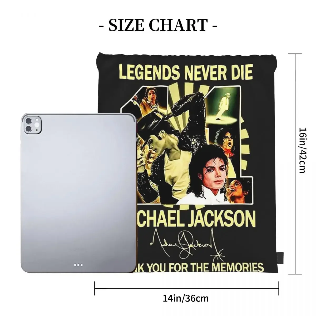 Legends Never Die 11 Michael J-ackson Backpacks Drawstring Bags Drawstring Bundle Pocket Sports Bag BookBag Man Woman Students