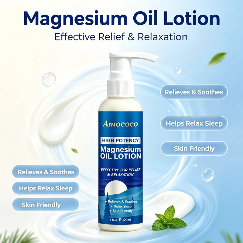 Amococo 1/3pcs Magnesium Oil Lotion Relaxing Body Butter for Sleep Muscle Relief Skin Nourishing Moisturizer with High Potency Magnesium 120ml Each