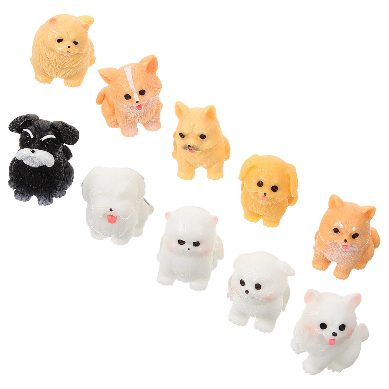 10 Pcs Miniature Micro Landscape Puppy Animal Figurines Resin Realistic Dog Animals Figures