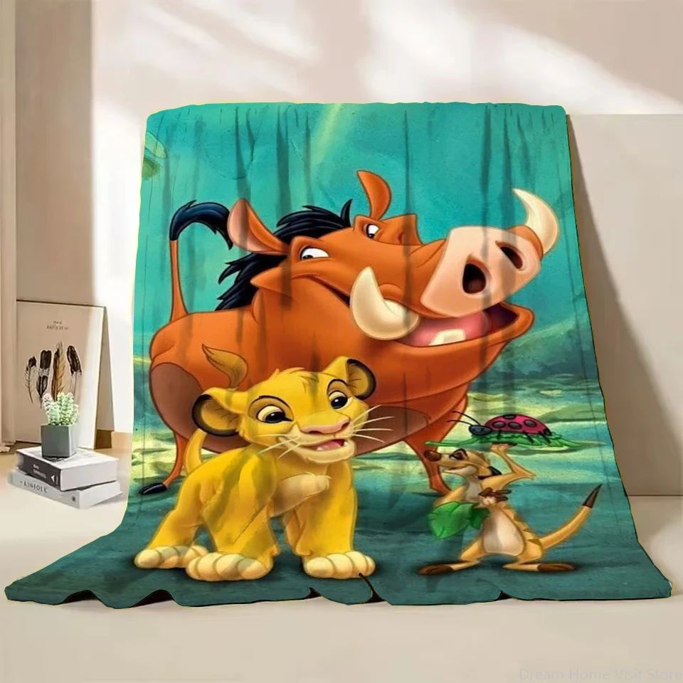 Disney Lion King Flannel Throw Blanket for Bed Sofa Home Bedroom Office Travel Children Adult  Cover Blanket Kids Warm Soft Gift