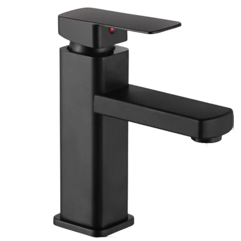 GYTB-Black Basin Faucet, Bathroom Sink Faucet, Single-Handle Hot And Cold Water Faucet Two 60Cm Hoses Included