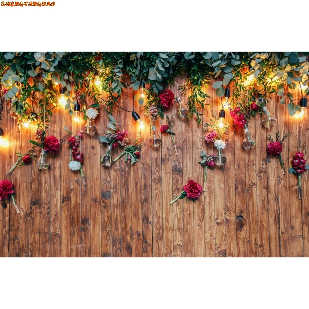 Wedding Backdrops White Pink Rose Floral Wall Engagement Bridal Shower Photography Background Decor Photo Studio Props Custom