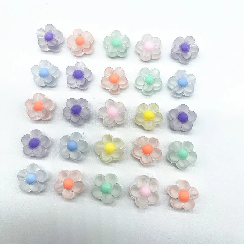 30 قطعة/الوحدة 12 مللي متر حصيرة/شفافية/AB اللون الاكريليك عباد الشمس الخرز فضفاض خزر عازل لصنع المجوهرات DIY بها بنفسك اكسسوارات