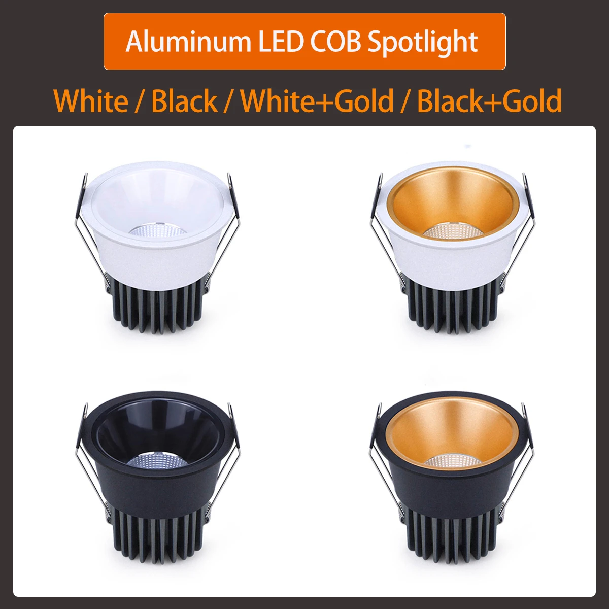 

Round Aluminum LED Recessed Downlights AC85-265 7W/12W Embedded Ceiling Spotlight Indoor Lighting Multiple Body & Light Colors