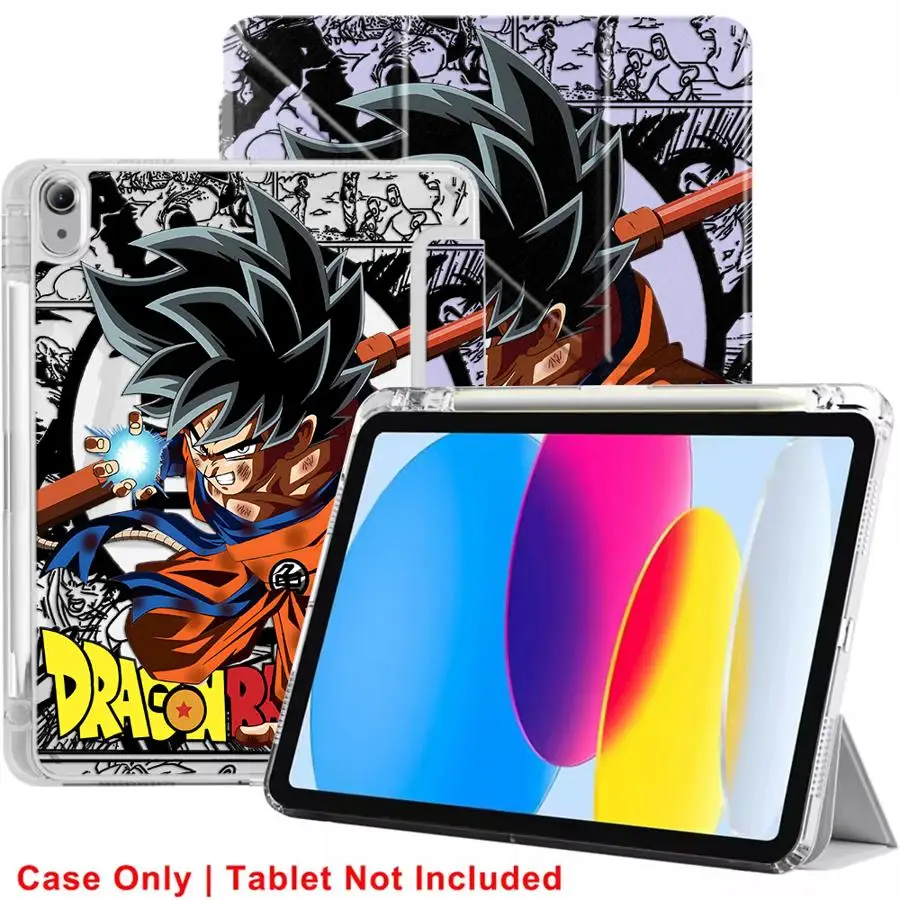 

Чехол для планшета iPad Pro 11-го, 7-го, 10-го, 9-го, 8-го поколений, Air 1, 2, 4, 5, Air M3, M4, M2, Mini 6, 7 с держателем, дизайн Dragon Ball Goku Cool