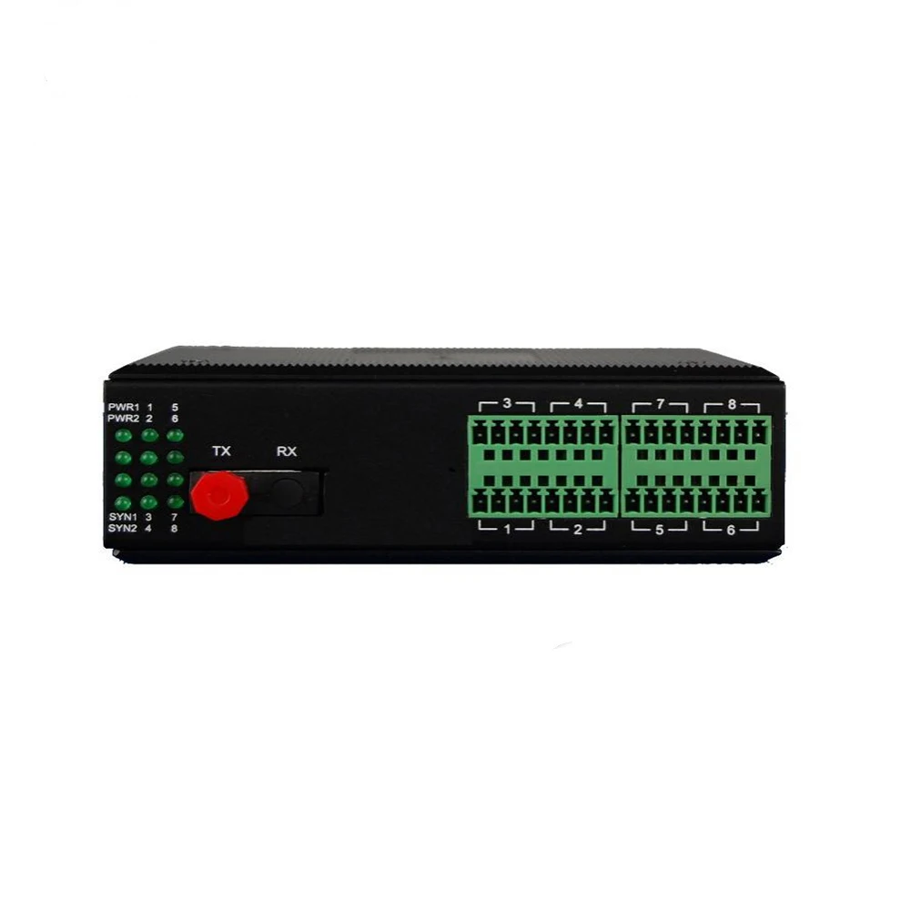 

industrial grade Serial to Fiber Converter 8 channel RS232/422/485 to Fiber serial to optic serial over fiber converter