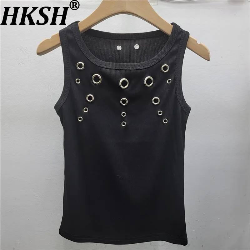 

Женский шикарный жилет HKSH, однотонный, с вышивкой, винтажный, без рукавов, верхняя одежда в американском ретро-стиле, модный облегающий топ, новинка лета HK19888