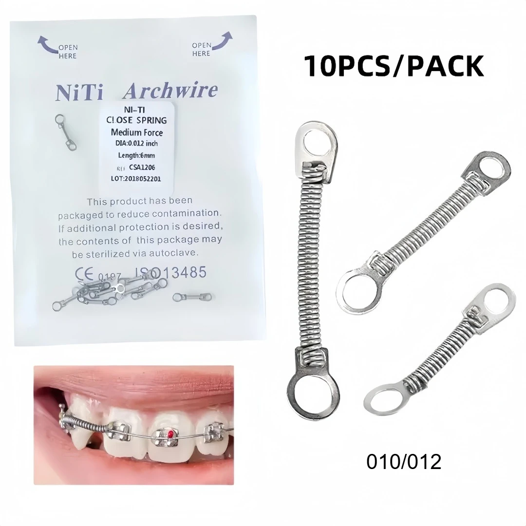 10pcs/bag Dental Orthodontic Pull Spring 010/012 Size 3/6/9mm Nitinol Push Spring Orthodontic Spring Dental Orthodontic Tools