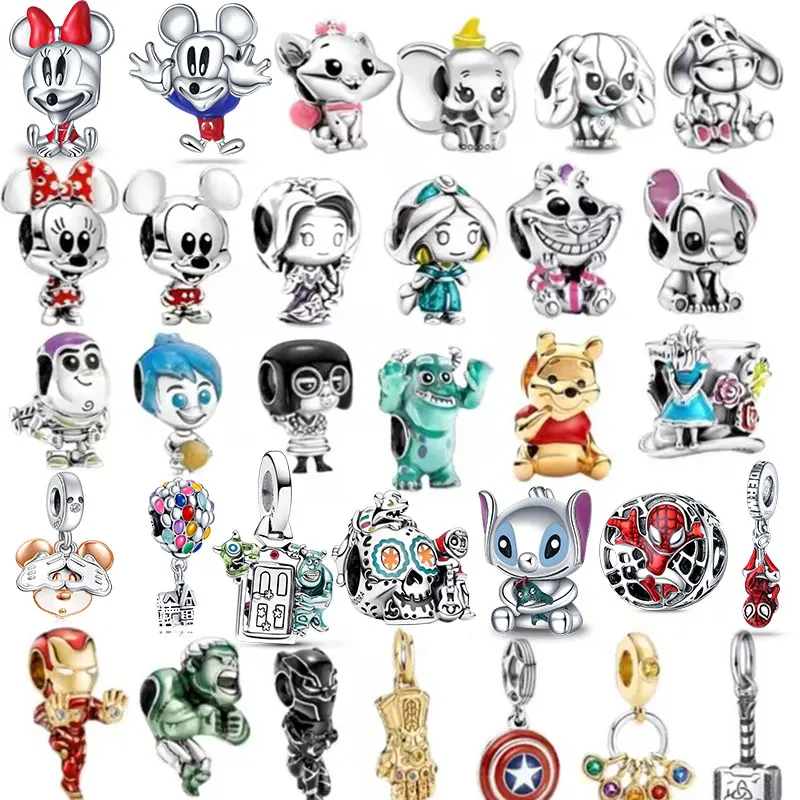 New Disney Charm Beads, Suitable for Original Pandora 925 Sterling Silver Bracelet, Women's Fashion Exquisite Jewelry