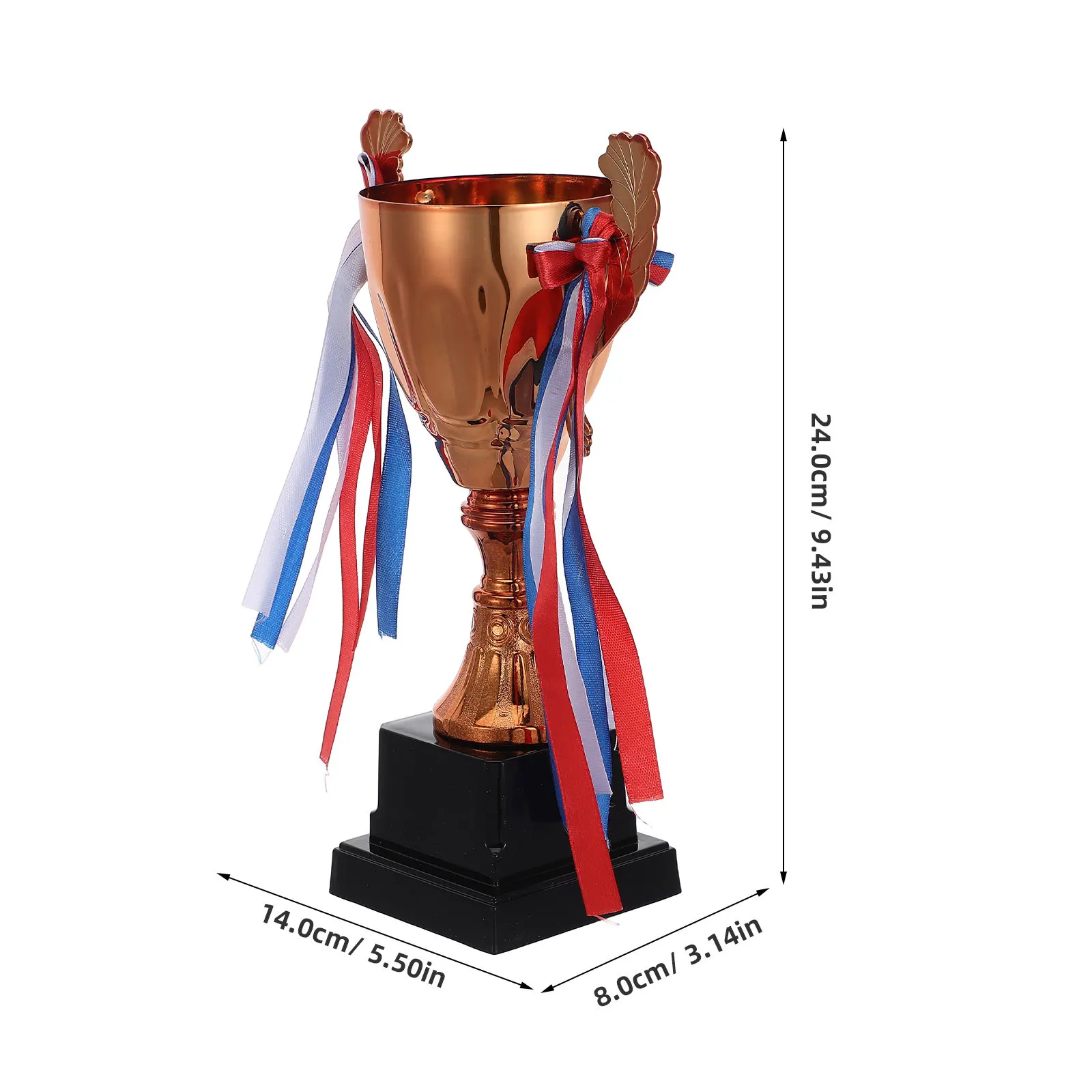 Metal Trophy Cup 9'' Bronze Sports Tournament Prize Ribbon School Championship Teamwork Award League Match Souvenir