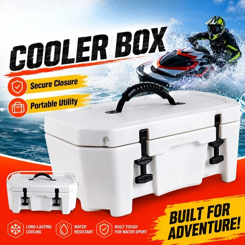 20L White Insulated Cooler Box 295100698 Compatible For Sea-Doo RXT GTX Jet Ski PWC Marine Ice Cooler Water Sport Storage Chest