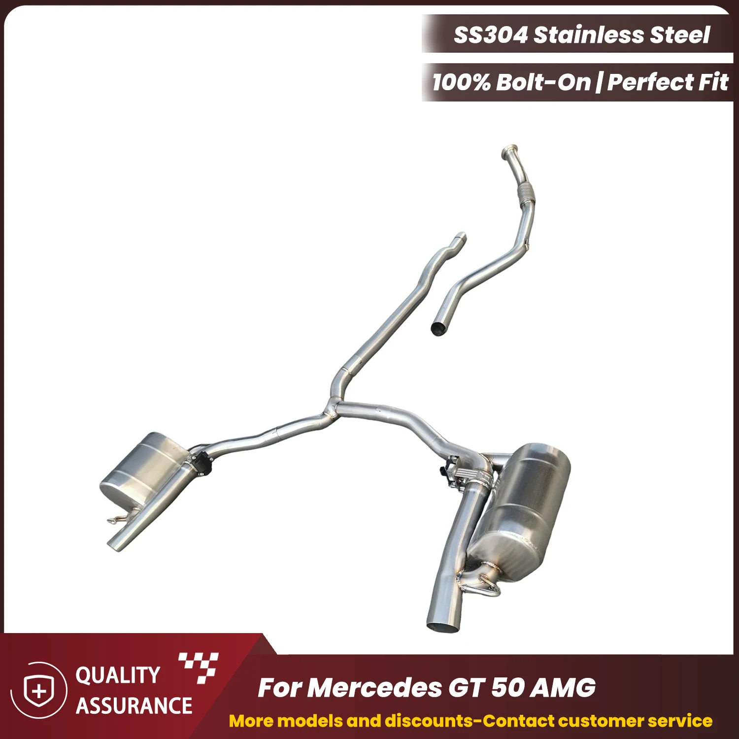 

Stainless Steel Catback Exhaust for Mercedes-AMG GT 50 ECCF Adjustable Valve Plug & Play No Tuning Warranty Safe