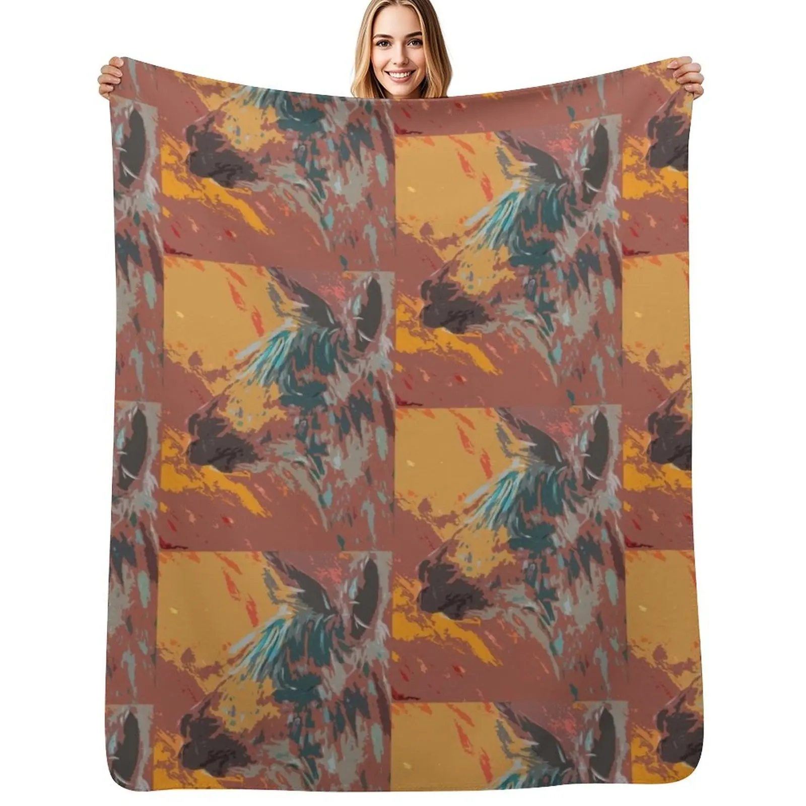 Funky Alpaca Design Throw Blanket Fade Resistant Durable Throw Blanket