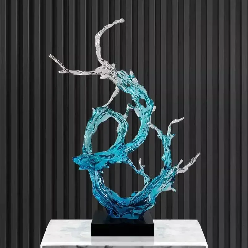 Hotel lobby light luxury transparent splash resin ornament