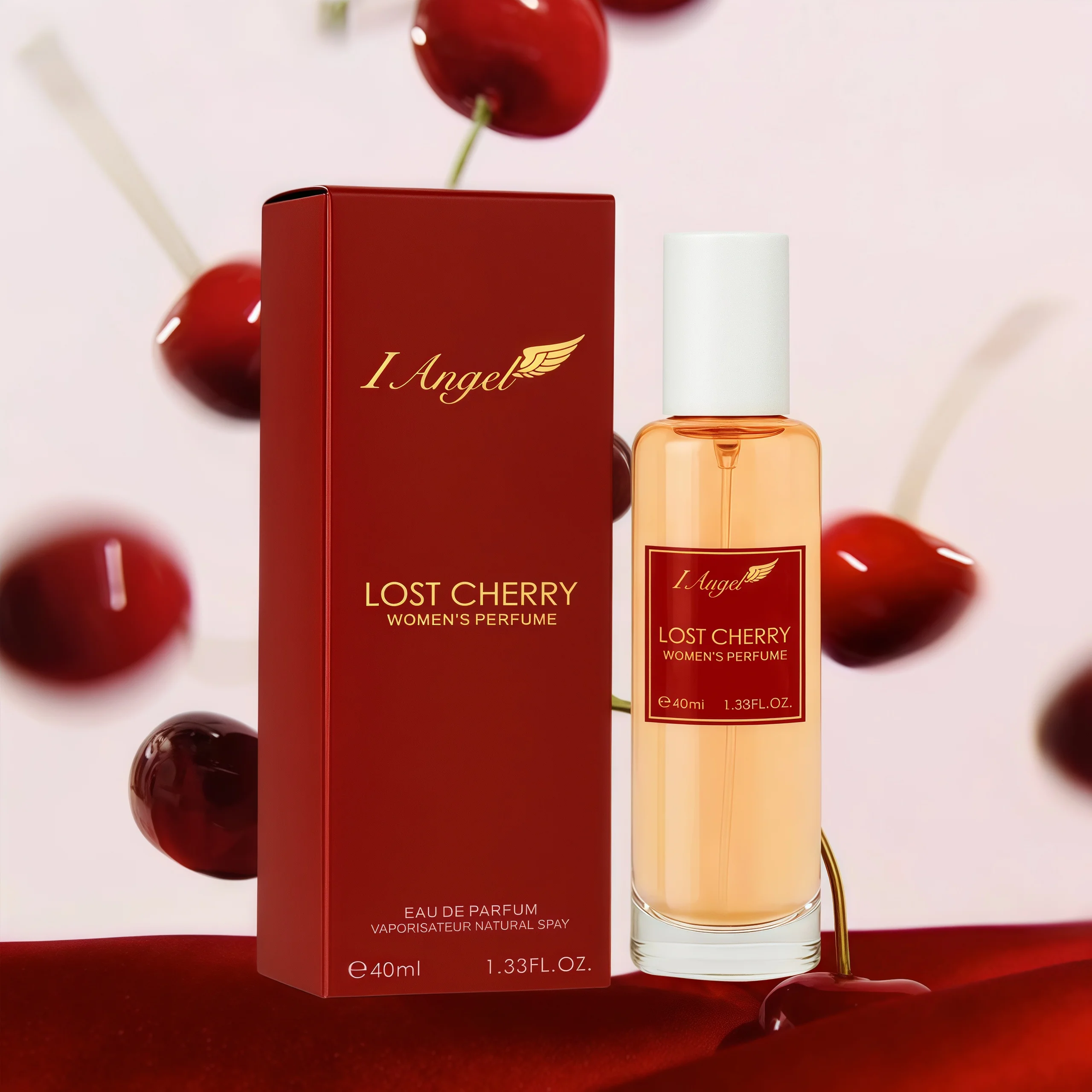 

40ml Women's Perfume, Almond Cherry Rose Eau de Toilette, Long-Lasting Fragrance, Travel Size Body Spray