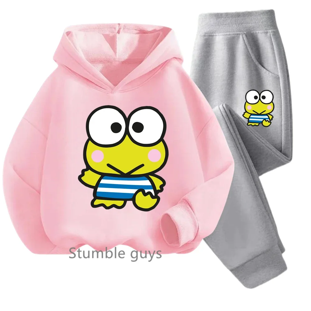 

Kids Kero Kero Keroppi Hoodie Set Autumn Winter Girls Clothes Anime Boys Clothes Sweatshirt
